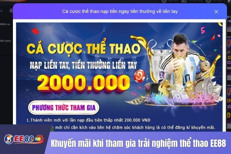 Khuyến mãi khi tham gia trải nghiệm thể thao EE88