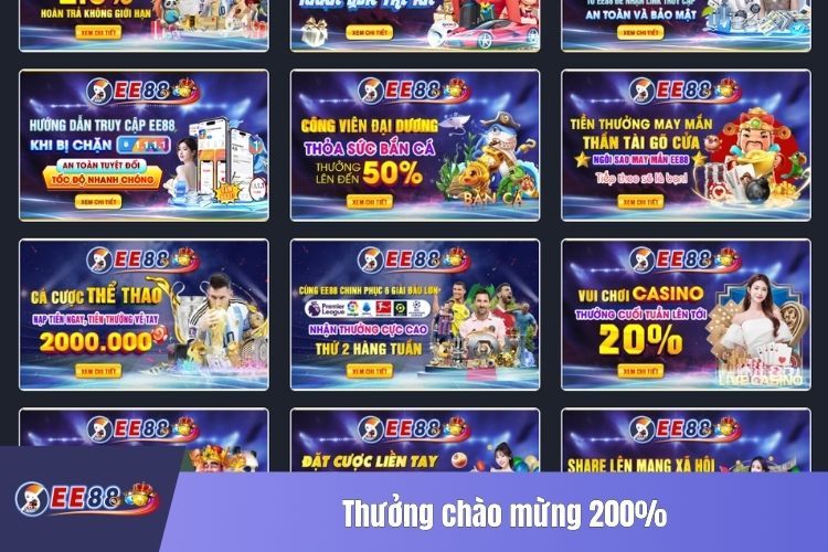 Thưởng chào mừng 200%